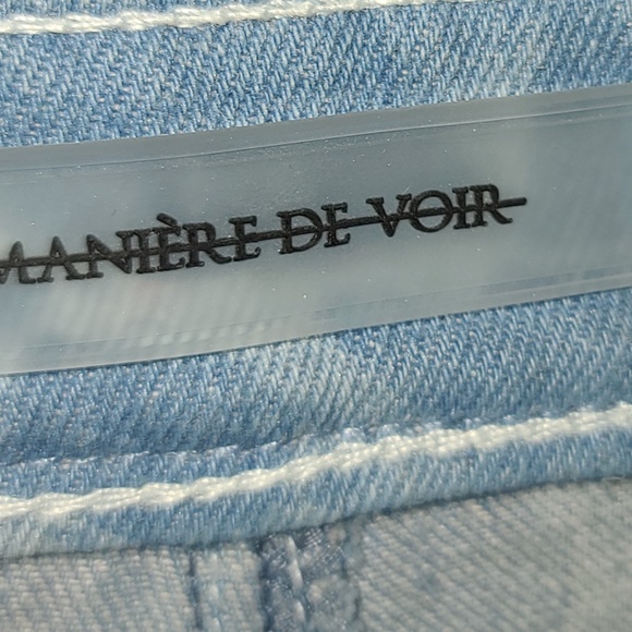 Manière de Voir Two Toned Marbled Mom Patchwork Jeans Size 12 - Picture 4 of 8